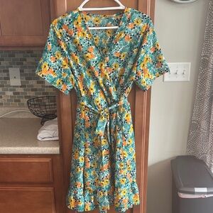 Floral faux Wrap Dress